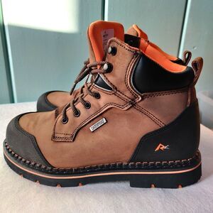 Ridgecut Toughwear Mens Leather 6” Steel Toe BRN Work Boots Size 9.5M Waterproof